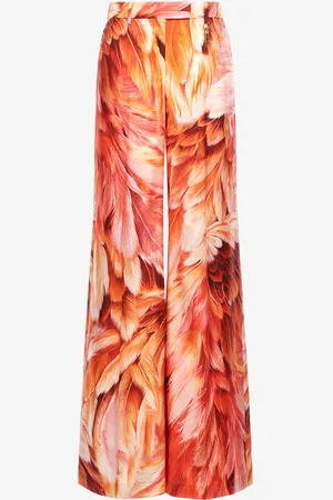 Roberto Cavalli Plumage print trousers