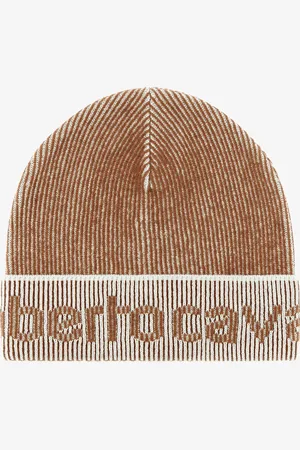 Roberto Cavalli Gorro de mezcla de algodón y lana con logo