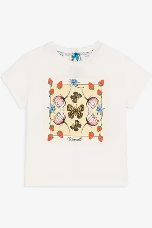 Roberto Cavalli ^Sudadera de algodón con logotipo, fresas y mariposas