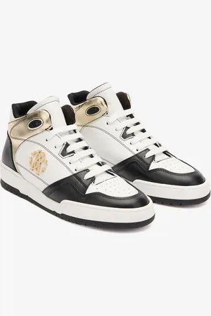 Roberto Cavalli High-Top Sneakers with Laminated Insert