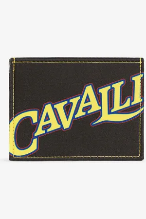 Roberto Cavalli Tarjetero de cuero con logotipo