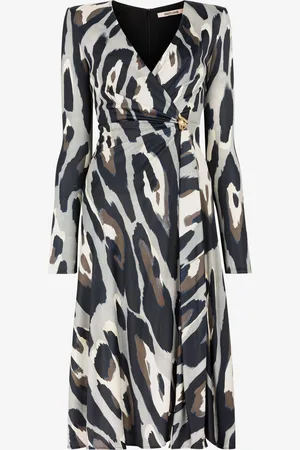 Roberto Cavalli Animal-print wrap midi dress