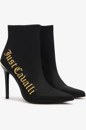 Roberto Cavalli Botines de punta fina con logotipo