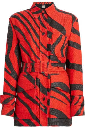 Roberto Cavalli Macro Zebra print Iguana jacquard jacket