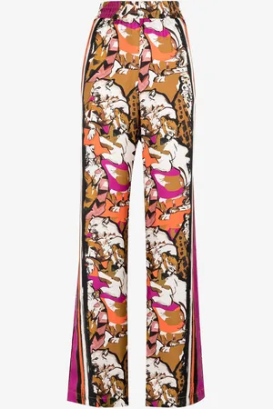 Roberto Cavalli Pantalón de seda con estampado Wild Cat