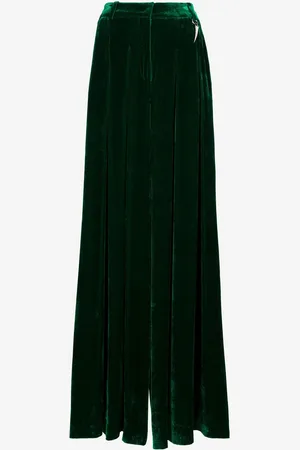 Roberto Cavalli Pantalón ancho de terciopelo Tiger Tooth