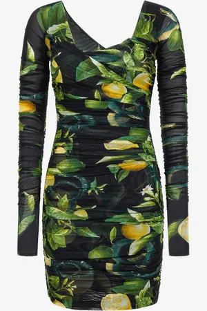 Roberto Cavalli Stretch Lemon print short dress