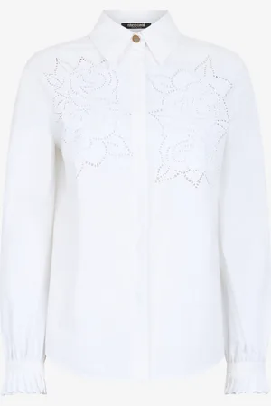 Roberto Cavalli Camisa con motivo calado de rosas