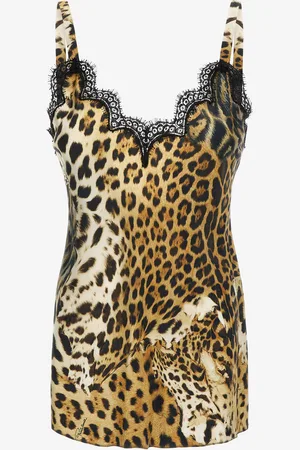 Roberto Cavalli Top with Jaguar Skin print