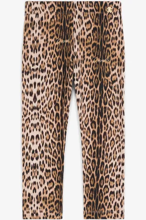 Roberto Cavalli Leggins de algodón con estampado Jaguar