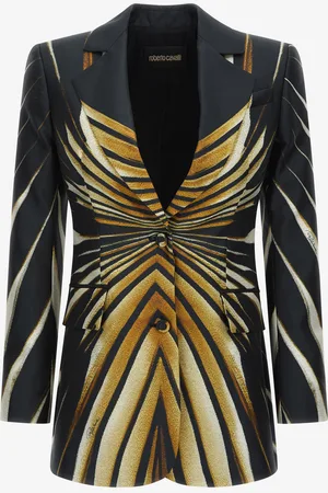 Roberto Cavalli Americana de un solo botón con estampado Ray of Gold