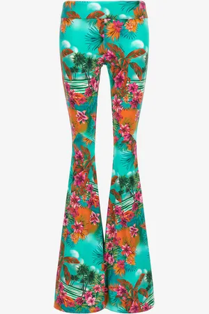 Roberto Cavalli Flared Hawaii print trousers