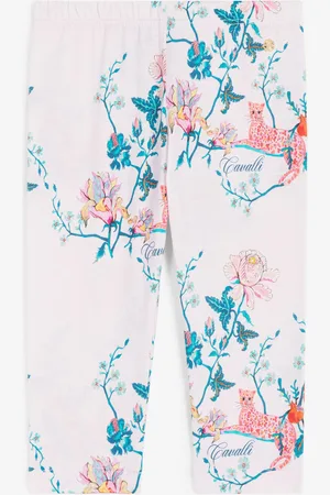 Roberto Cavalli Leggins de algodón con estampados Leopard y Flower