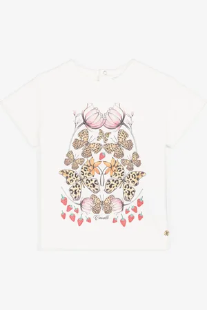 Roberto Cavalli Camiseta con estampados Strawberry y Butterfly