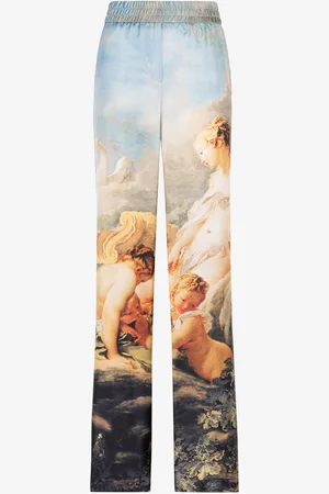 Roberto Cavalli Pantalón de seda estampado