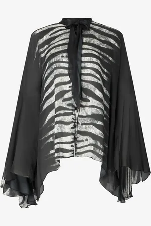 Roberto Cavalli Camisa estilo caftán estampado cebra