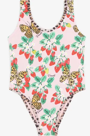 Roberto Cavalli Traje de baño con logotipo y estampados Strawberry y Butterfly