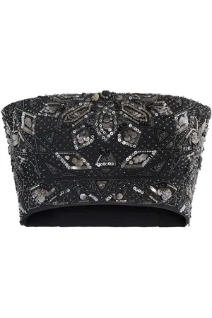Roberto Cavalli Sequin embroidered crop top