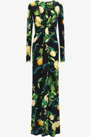 Roberto Cavalli Lemon print long dress