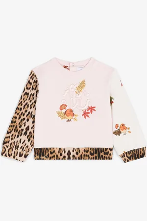 Roberto Cavalli Sudadera de algodón con estampados Bird y Leopard