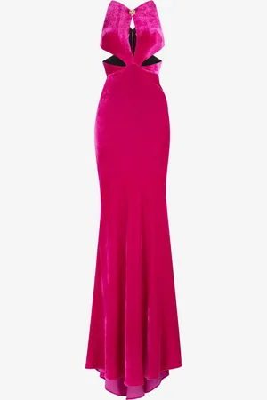 Roberto Cavalli Vestido de fiesta de terciopelo con cabeza de pantera