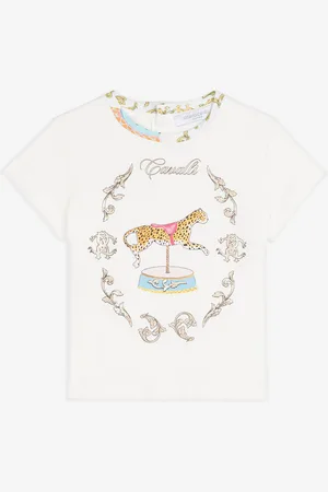 Roberto Cavalli Camiseta de manga corta con estampados Jaguar y Filigree
