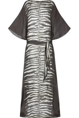 Roberto Cavalli Vestido con cinturón y estampado cebra