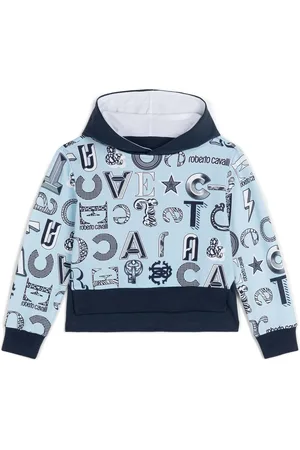 Roberto Cavalli Abstract Logo-Print Hoodie
