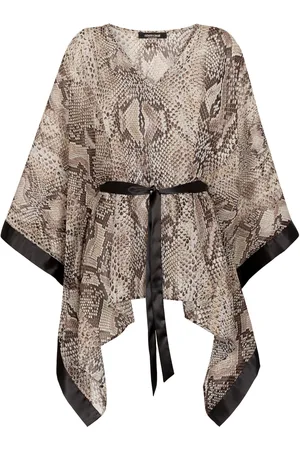 Roberto Cavalli Snake-Print Kaftan Dress