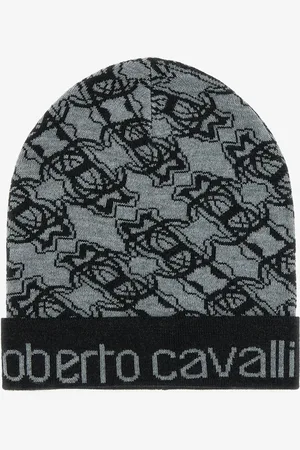 Roberto Cavalli Gorro de mezcla de lana con monograma RC y logo