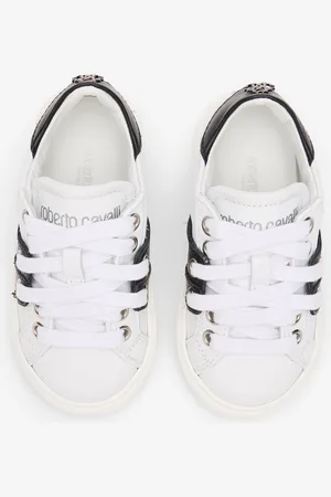 Roberto Cavalli Zapatillas de piel con inserciones en contraste