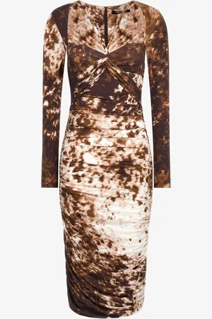 Roberto Cavalli Vestido midi ajustado con estampado Appaloosa