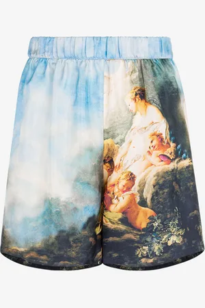 Roberto Cavalli Pantalón corto de seda estampado
