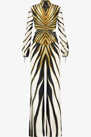 Roberto Cavalli Ray Of Gold Estampado Seda Mono Largo