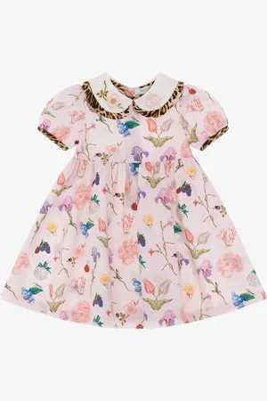 Roberto Cavalli Leopard and Flowers Print Dress