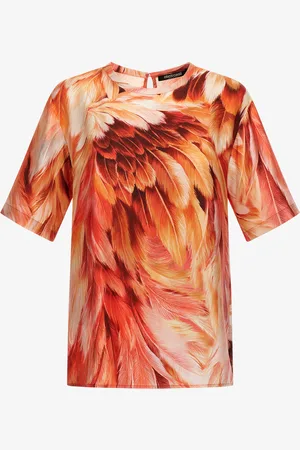 Roberto Cavalli Plumage print t-shirt
