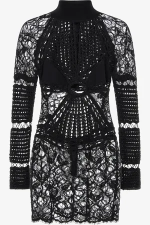 Roberto Cavalli Vestido corto de punto bordado