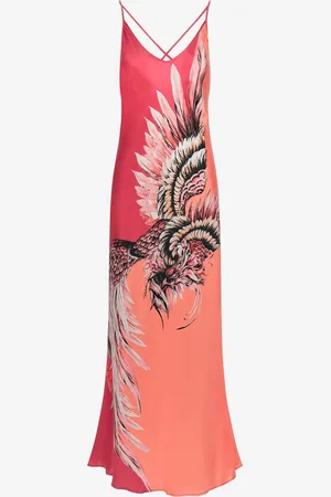 Roberto Cavalli Vestido largo con estampado Bird Patchwork