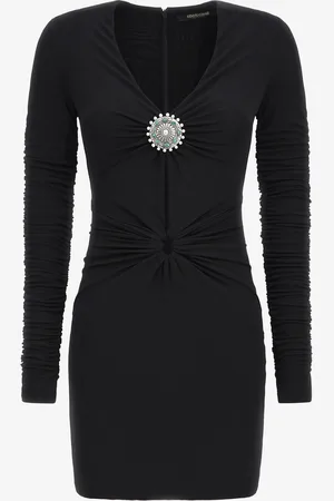 Roberto Cavalli Vestido corto con volantes y piedras