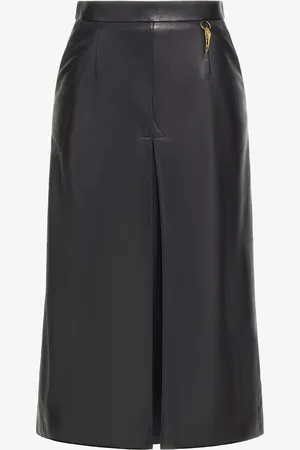 Roberto Cavalli Falda midi de cuero