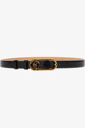 Roberto Cavalli Leather belt with Monogram Mirror Snake