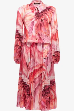 Roberto Cavalli Long dress Plumage print
