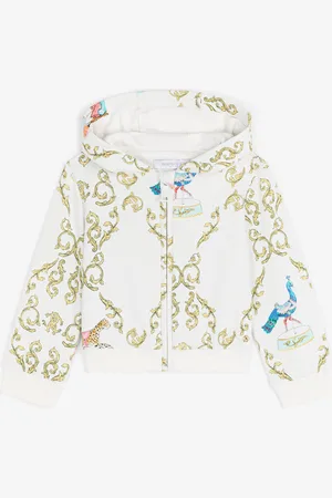 Roberto Cavalli Sudadera de algodón con capucha y estampado de filigrana
