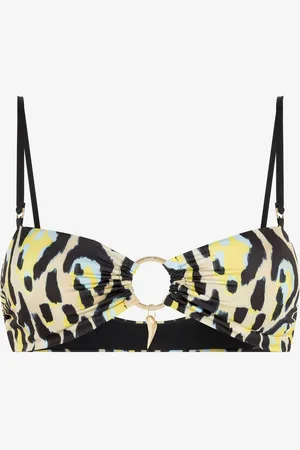 Roberto Cavalli Jaguar-print bikini top