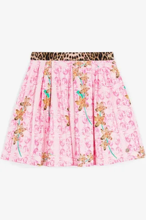 Roberto Cavalli Falda con motivo floral en contraste