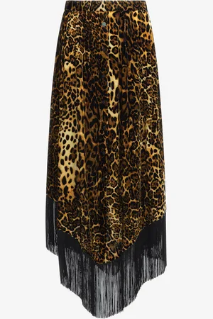 Roberto Cavalli Long skirt with fringe