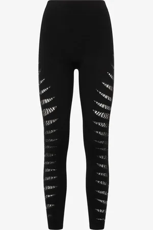 Roberto Cavalli Leggings with Perforated Python Pattern