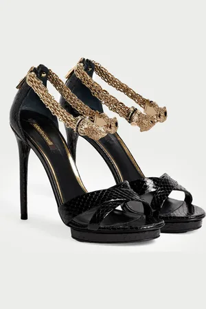 Roberto Cavalli Sandals with jewel panther head