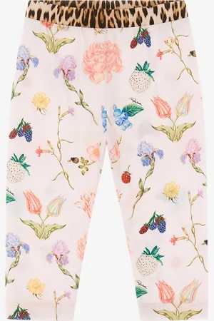 Roberto Cavalli Jogger Con Estampado De Flores, Frutas Y Jaguar Skin