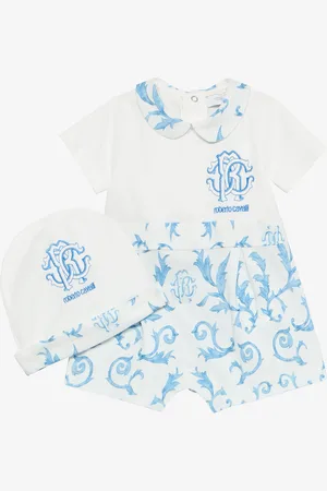 Roberto Cavalli Conjunto De Pelele Y Gorrito Con Monograma RC